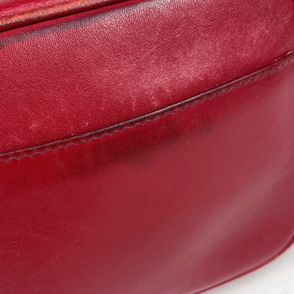 Yves Saint Laurent Blogger Shoulder Bag Logo Fringe Tassel Red - Picture 3 of 7